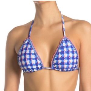 Rachel Roy Checkered Triangle Bikini Top